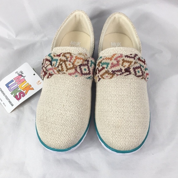 Muk Luks Women’s Boardwalk Stroll Taupe Sneaker Loafer Size 8.5 NEW With Tags - Picture 4 of 15
